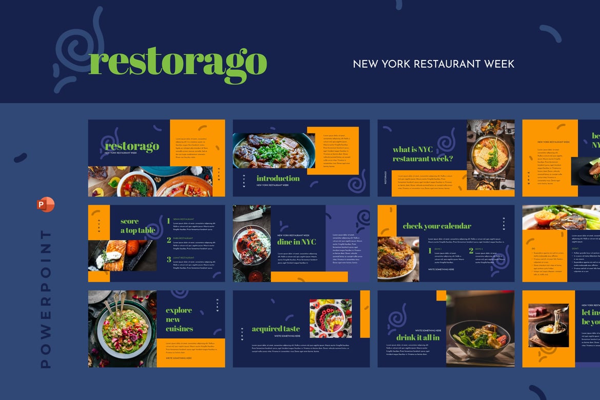RESTORAGO - Template PowerPoint untuk Minggu Restoran New York yang Profesional