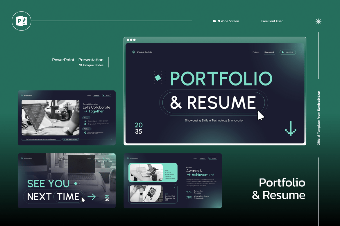 Template PowerPoint Resume & Portfolio yang Menarik dan Profesional