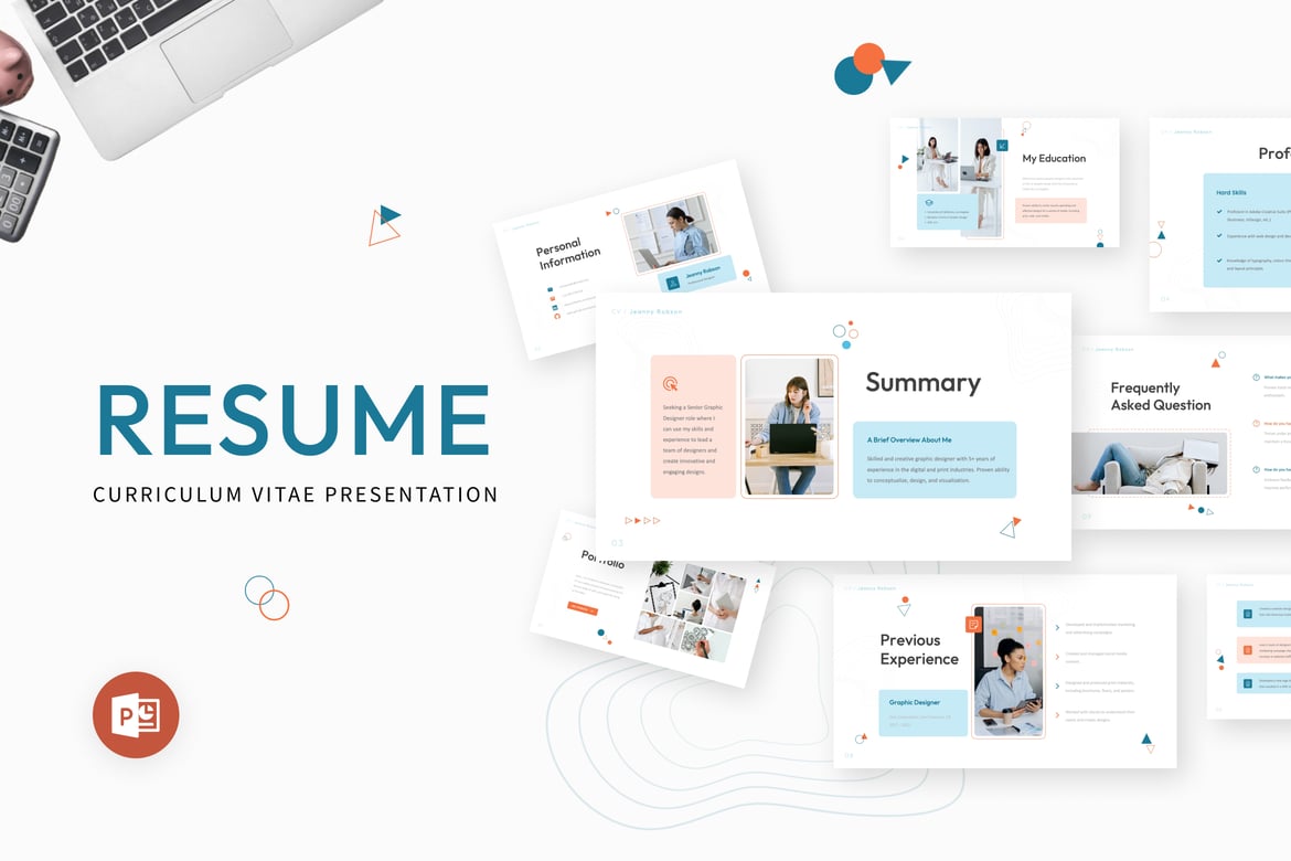 Template Powerpoint CV Profesional dan Modern