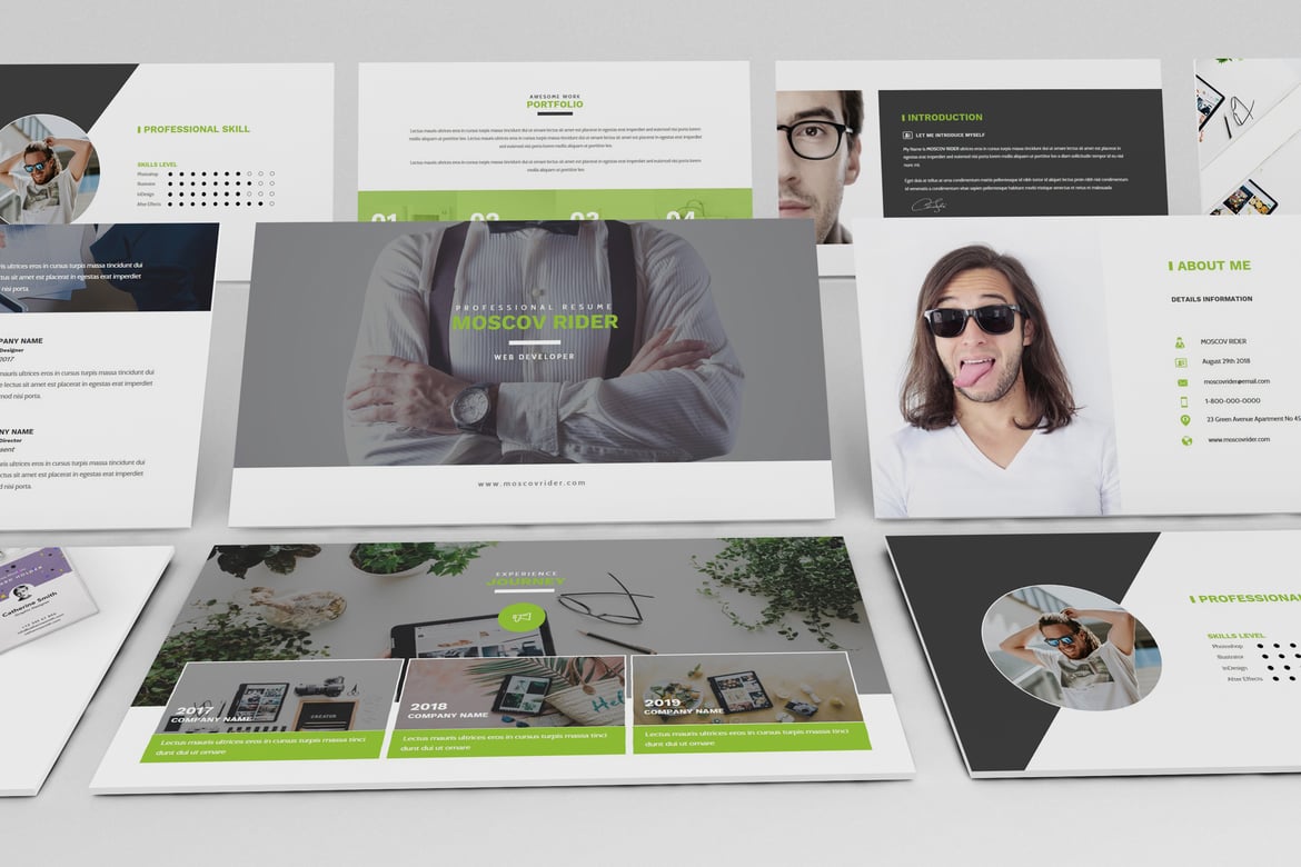 Template Powerpoint Resume CV Kreatif dan Profesional