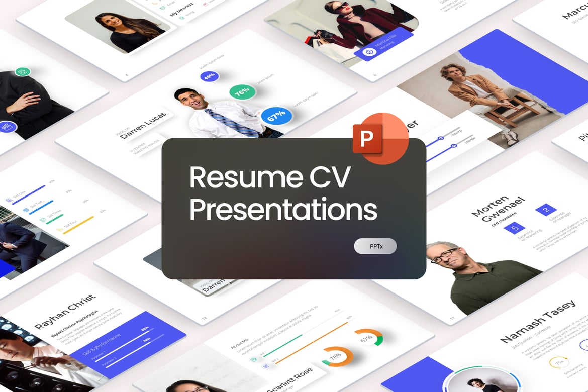 Template PowerPoint CV Profil Pribadi Profesional