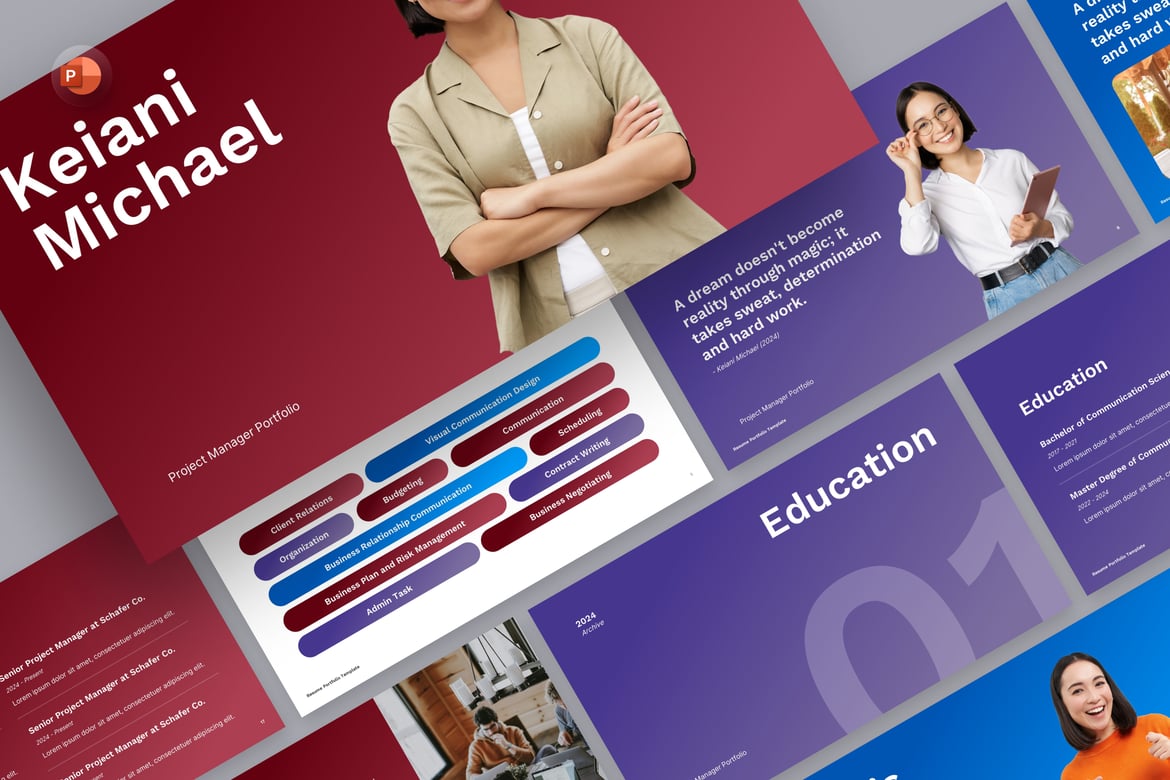 Template PowerPoint Portofolio Resume yang Menarik dan Profesional