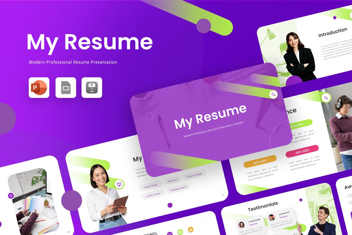 Template Presentasi PowerPoint Resume Profesional dan Elegan