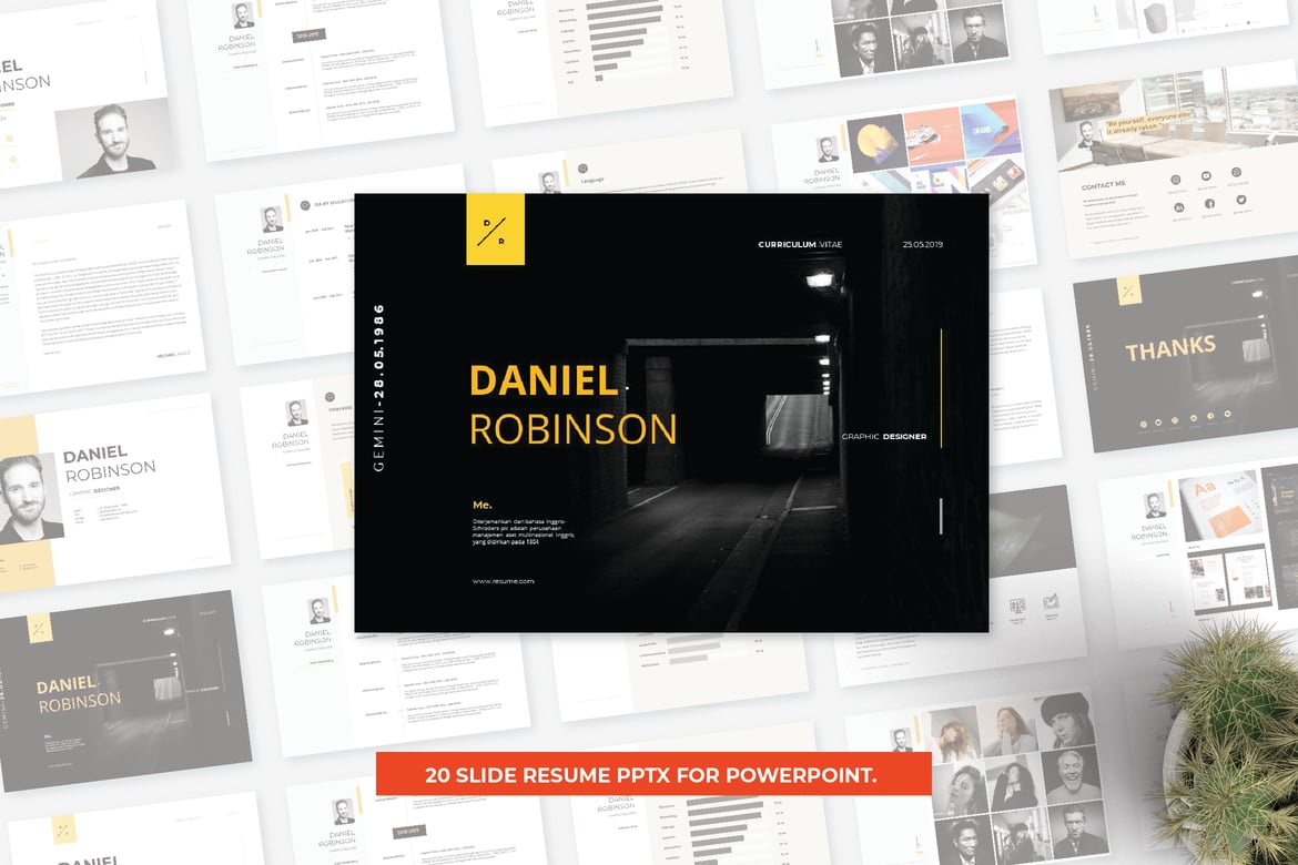 Template Presentasi Resume PowerPoint yang Menarik