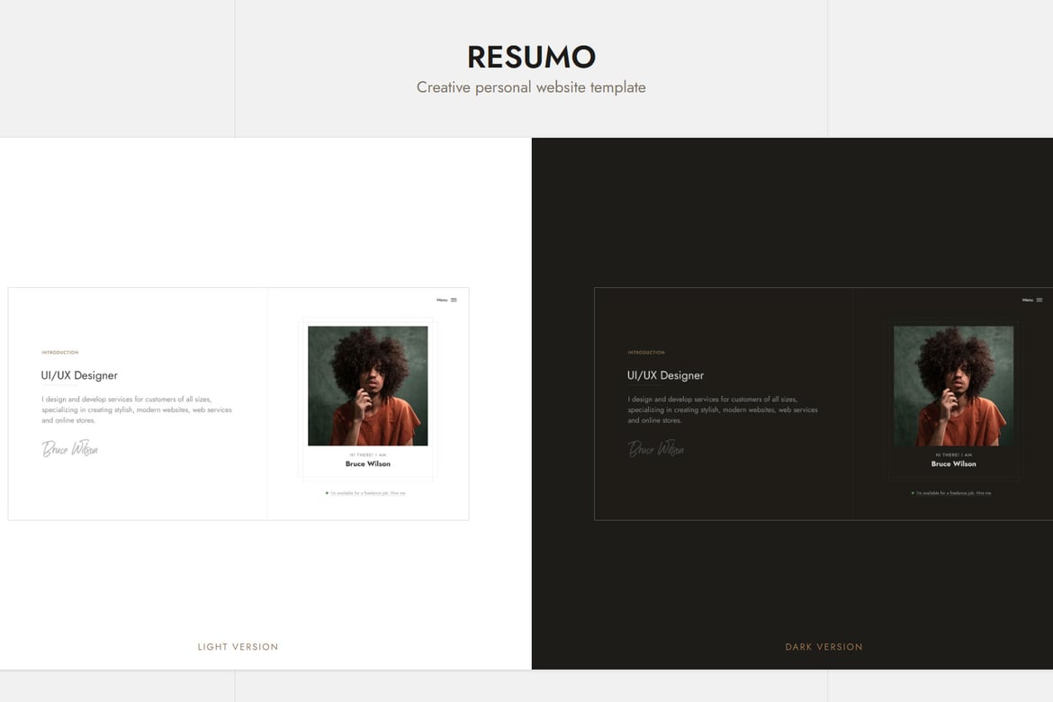 Resumo | Template Website Portofolio Pribadi yang Menarik