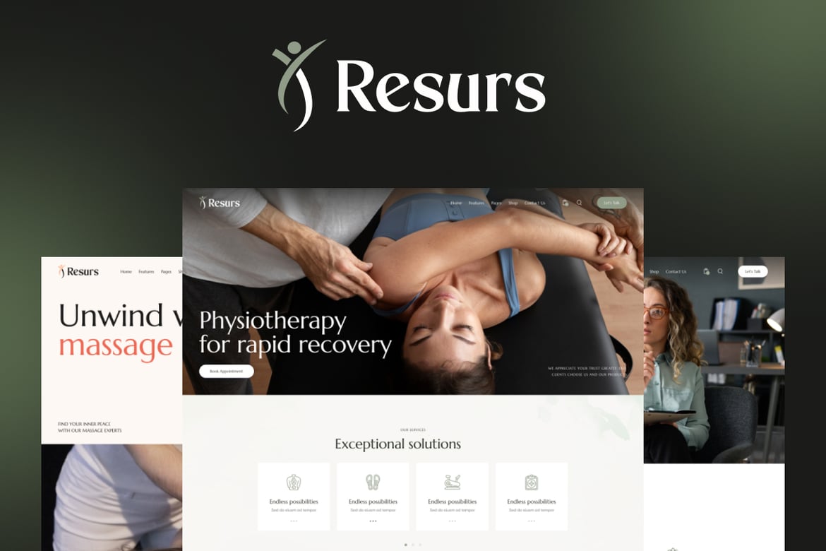 Tema WordPress Resurs: Solusi Modern untuk Rehabilitasi Fisioterapi dan Psikologi