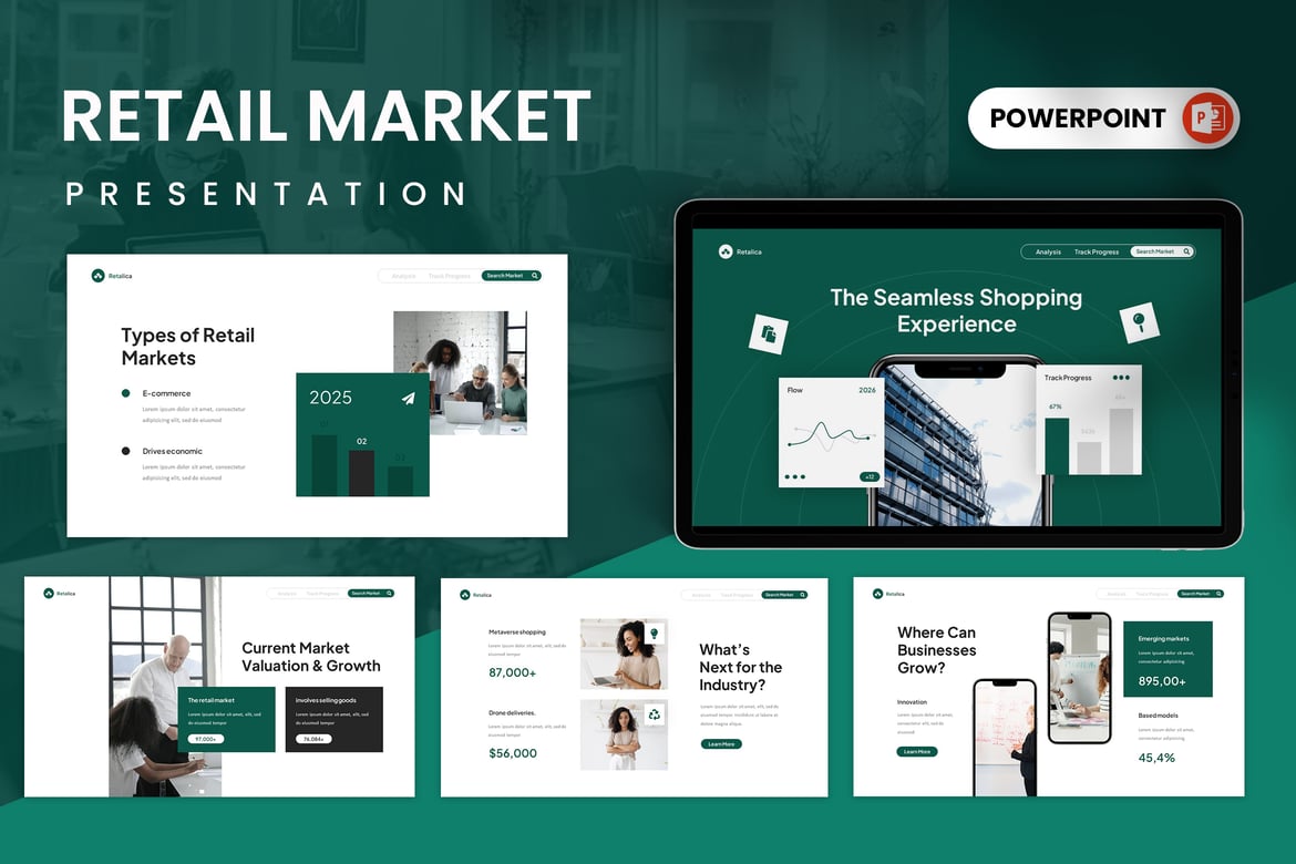 Template Presentasi PowerPoint untuk Analisis Pasar Retail