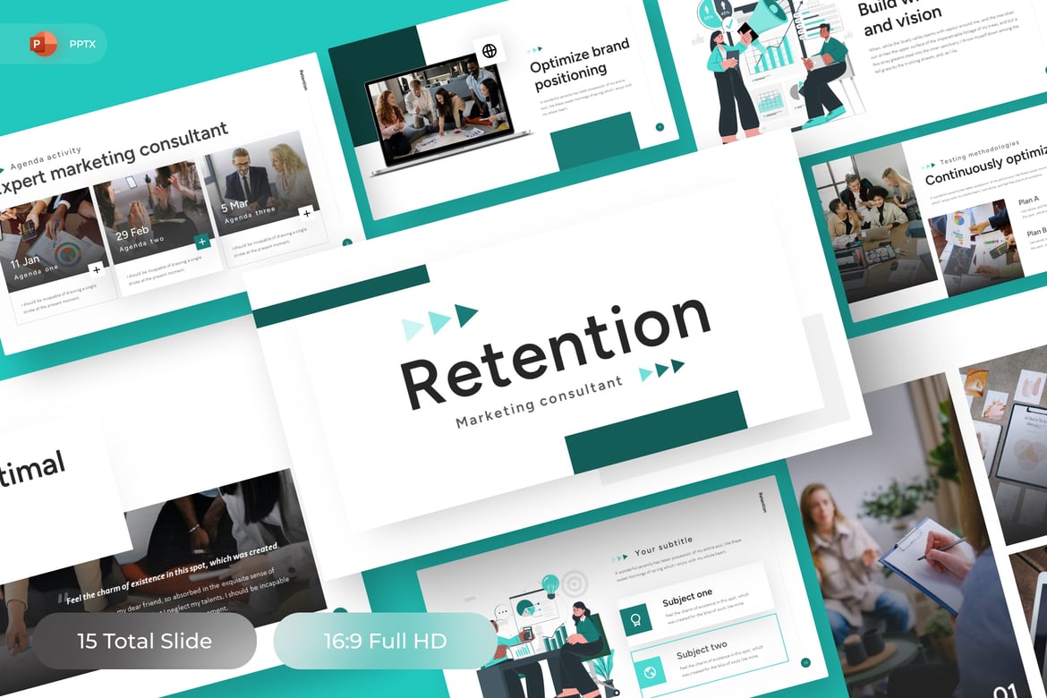 Template PPT Konsultan Pemasaran untuk Retensi yang Menarik