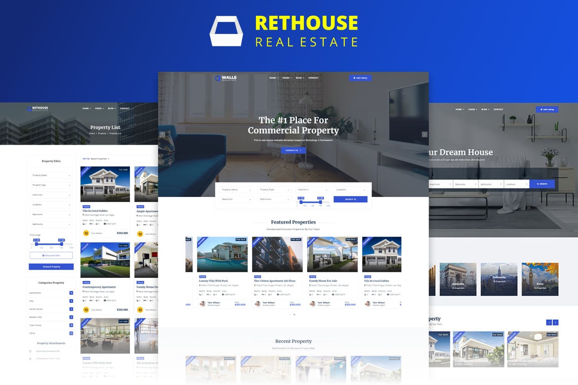 Rethouse - Template Website Properti Premium yang Responsif