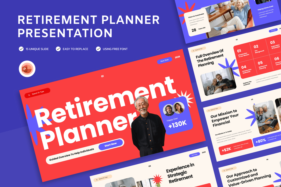 Template Powerpoint Perencana Pensiun yang Menarik dan Profesional