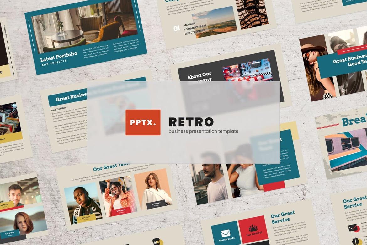 Template Presentasi Bisnis Retro yang Menarik