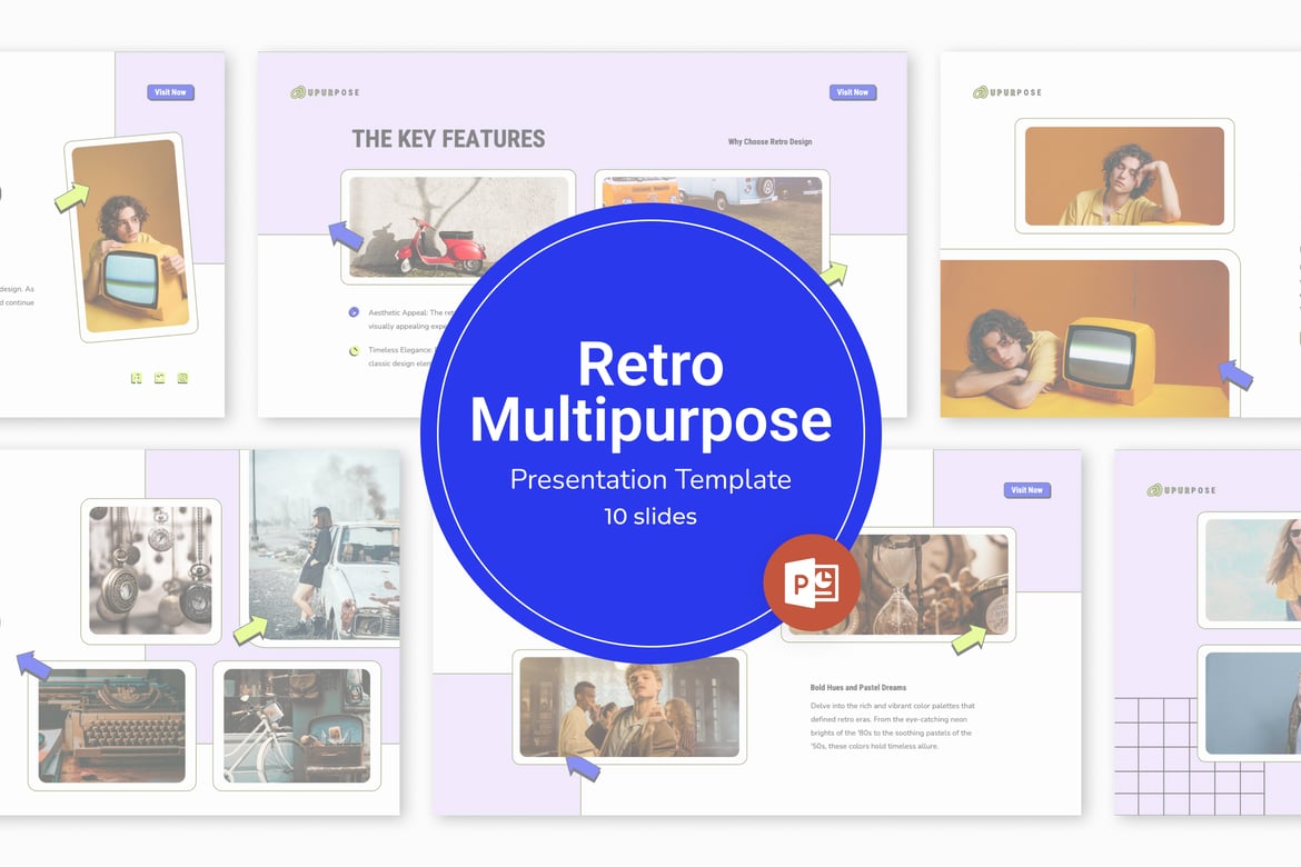 Template Presentasi PowerPoint Retro Serbaguna yang Menawan