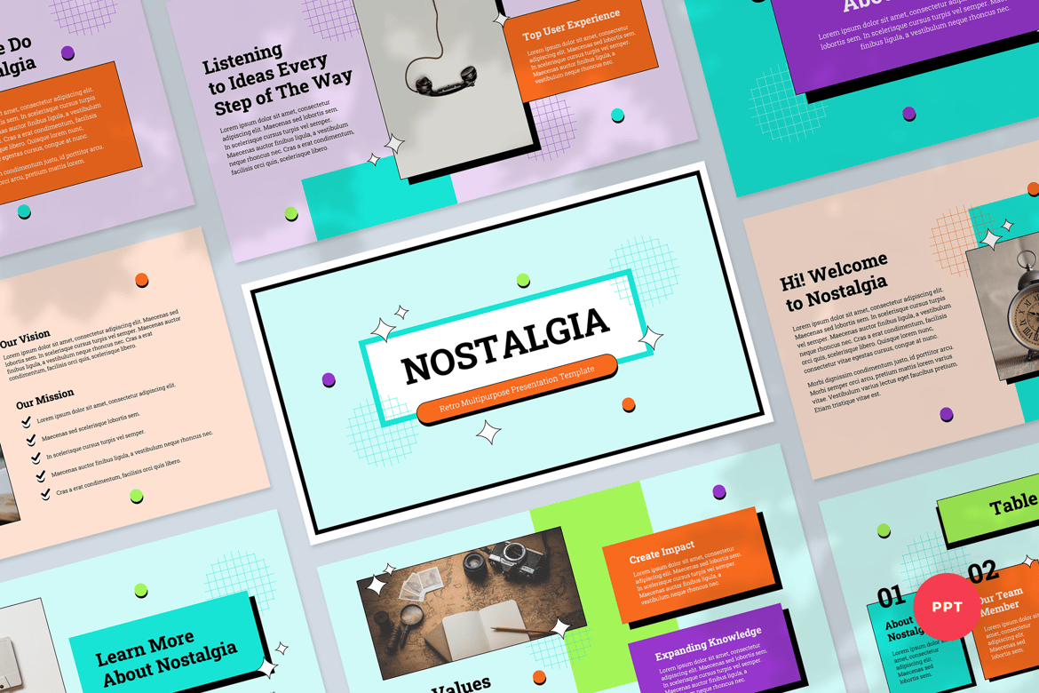 Template Presentasi PowerPoint Retro yang Serbaguna