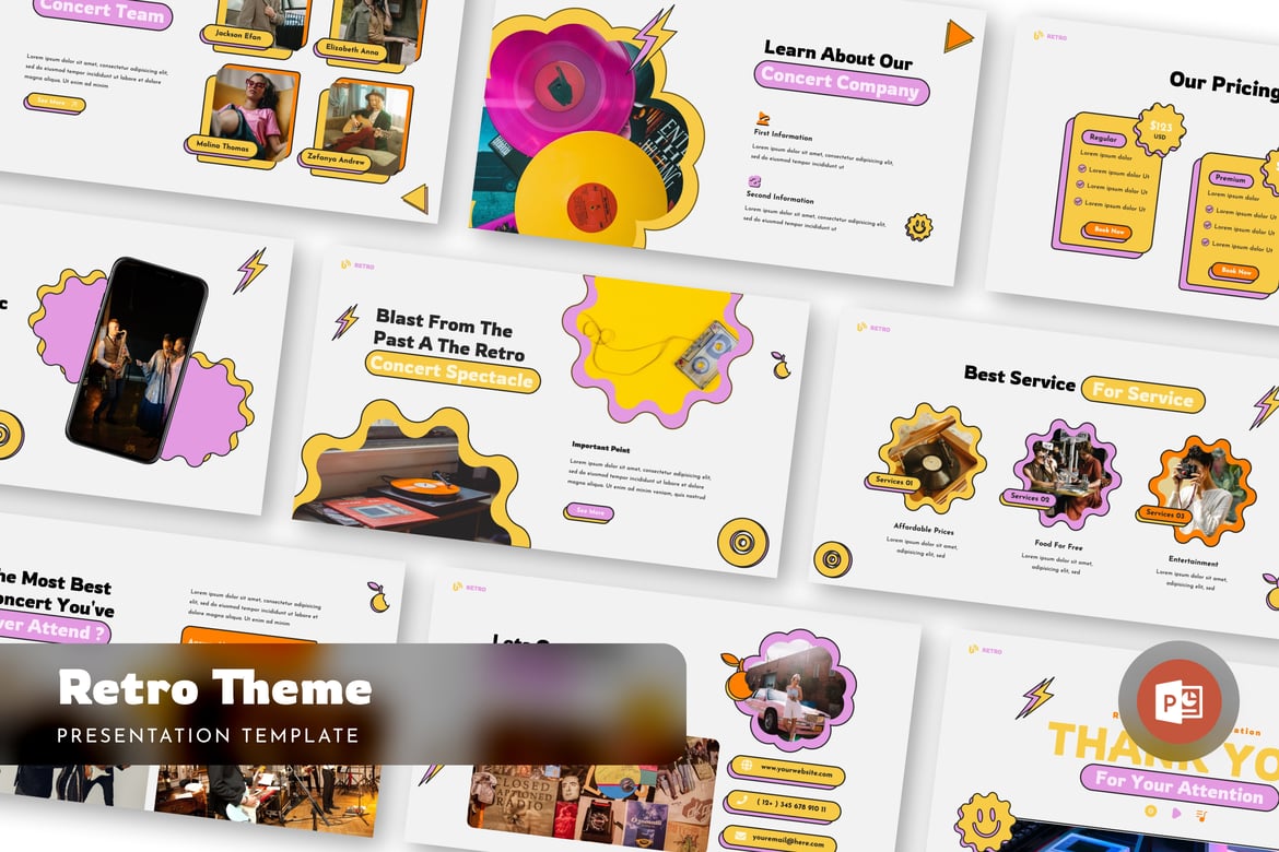 Template Presentasi PowerPoint Bertema Retro yang Menarik