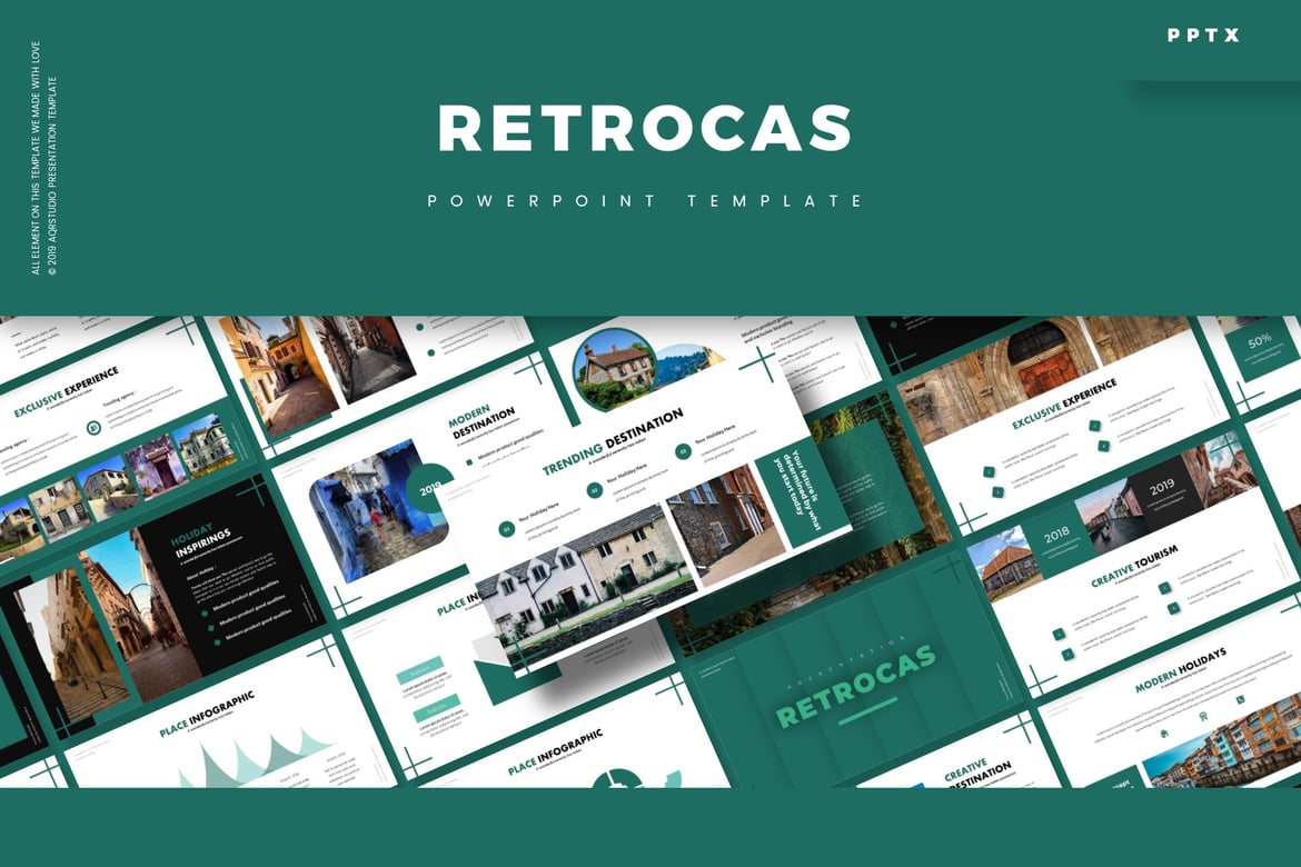 Template PowerPoint Retrocas - Solusi Presentasi Kreatif Anda