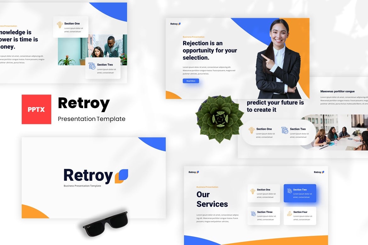 Retroy - Template Powerpoint Bisnis Modern dan Kreatif