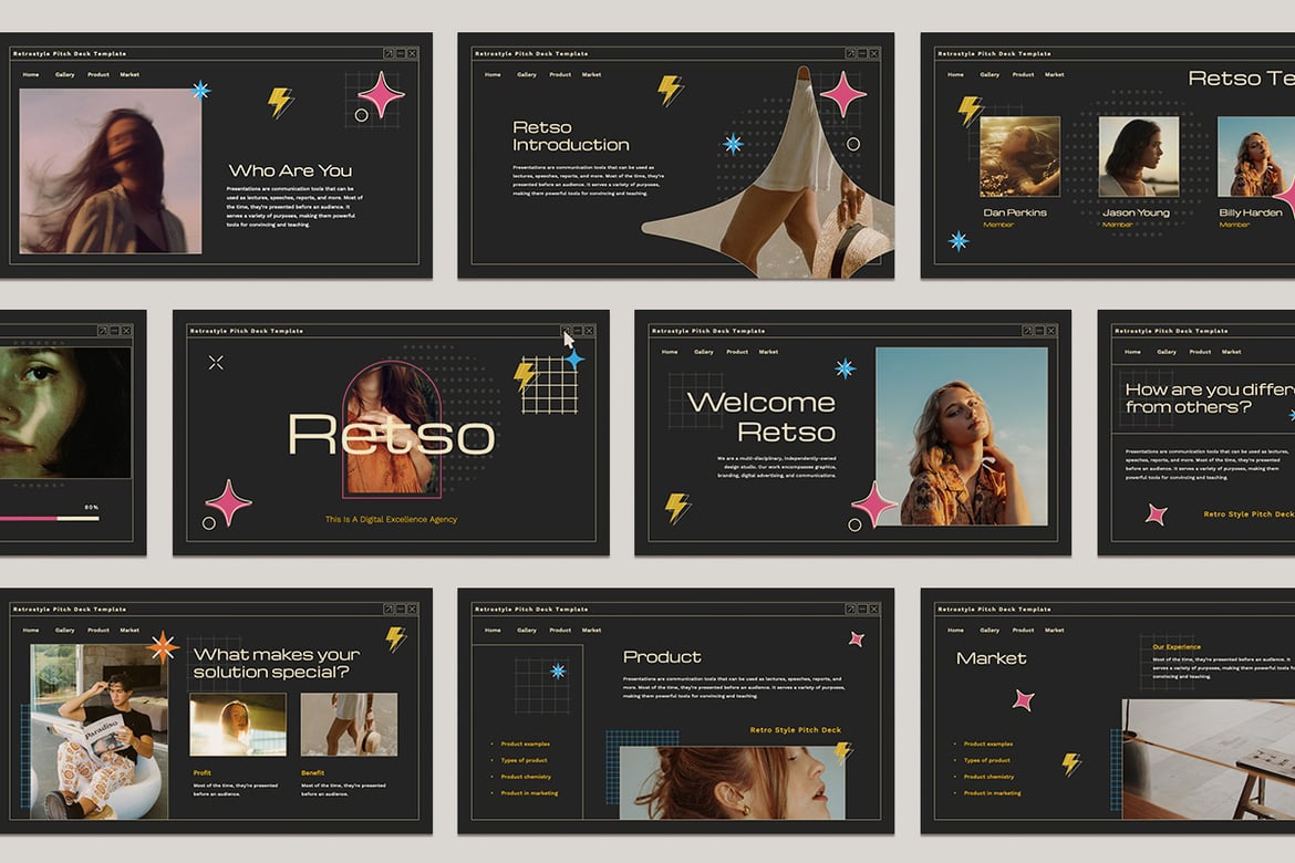 Retso - Template PowerPoint Gaya Retro yang Menawan