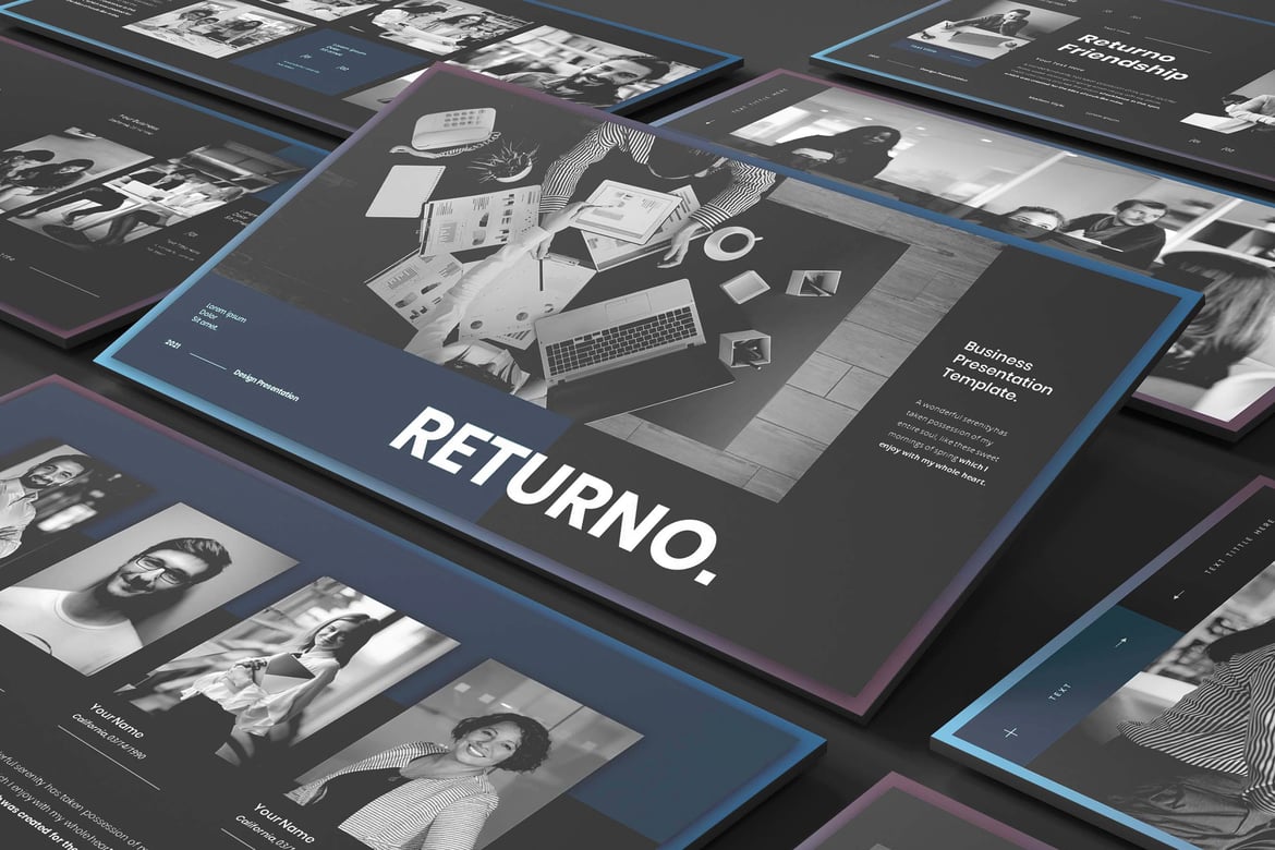 Template Presentasi Bisnis Returno yang Menarik dan Profesional
