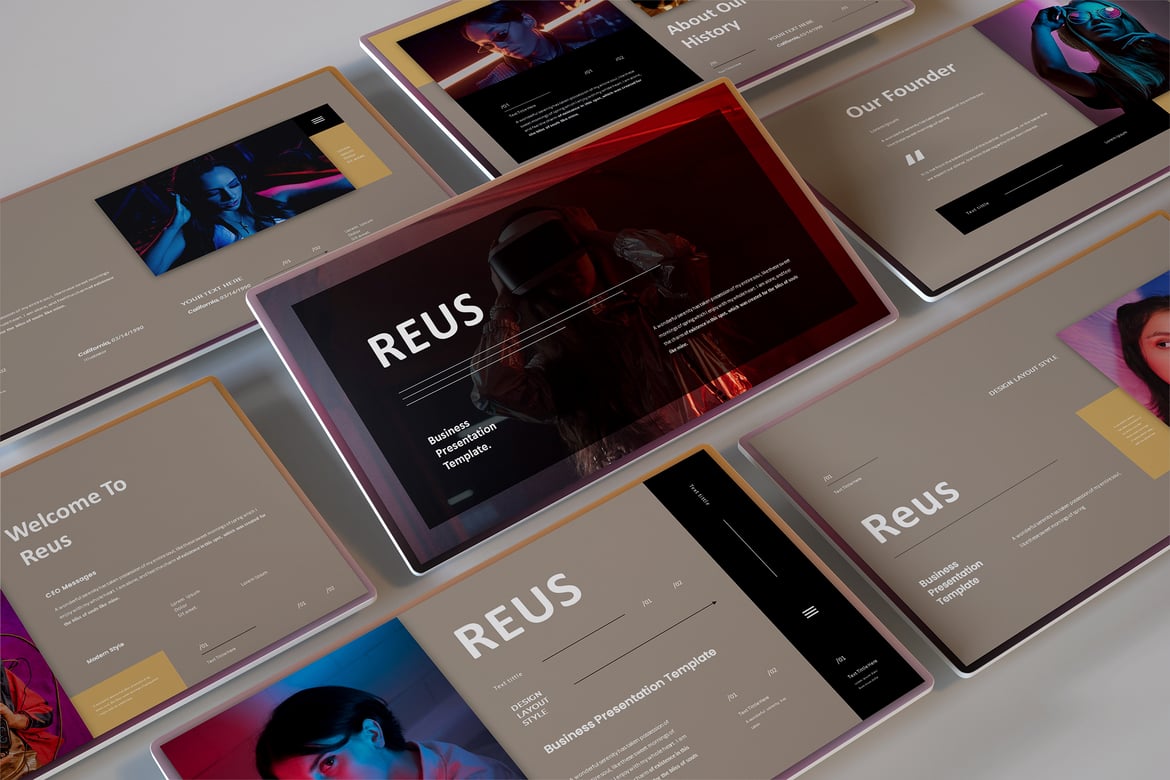 Template Presentasi Bisnis Reus - PowerPoint yang Menarik