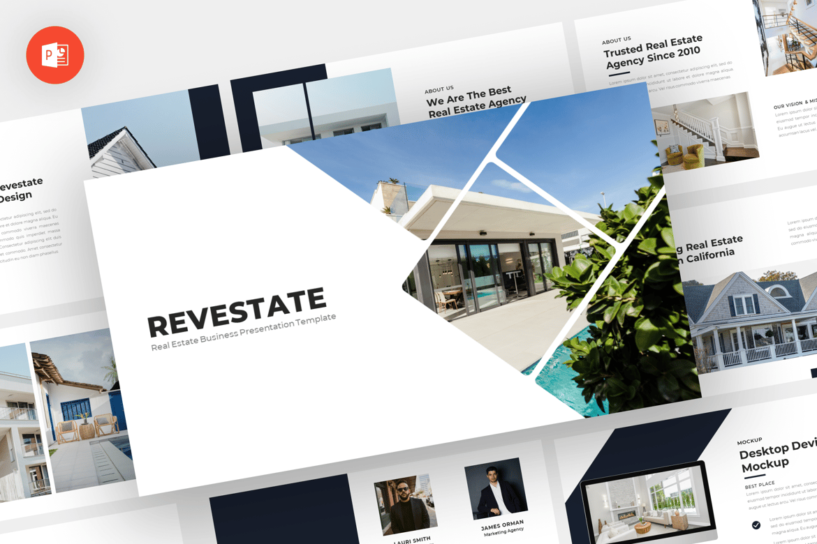 Revastate - Template Powerpoint Properti yang Modern dan Profesional