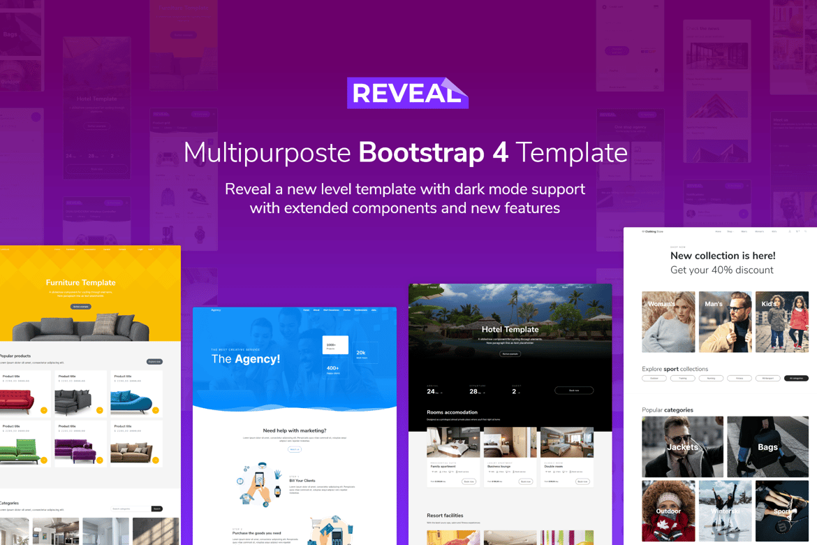 Reveal - Template Website Multi-Purpose Bootstrap 4 yang Menarik