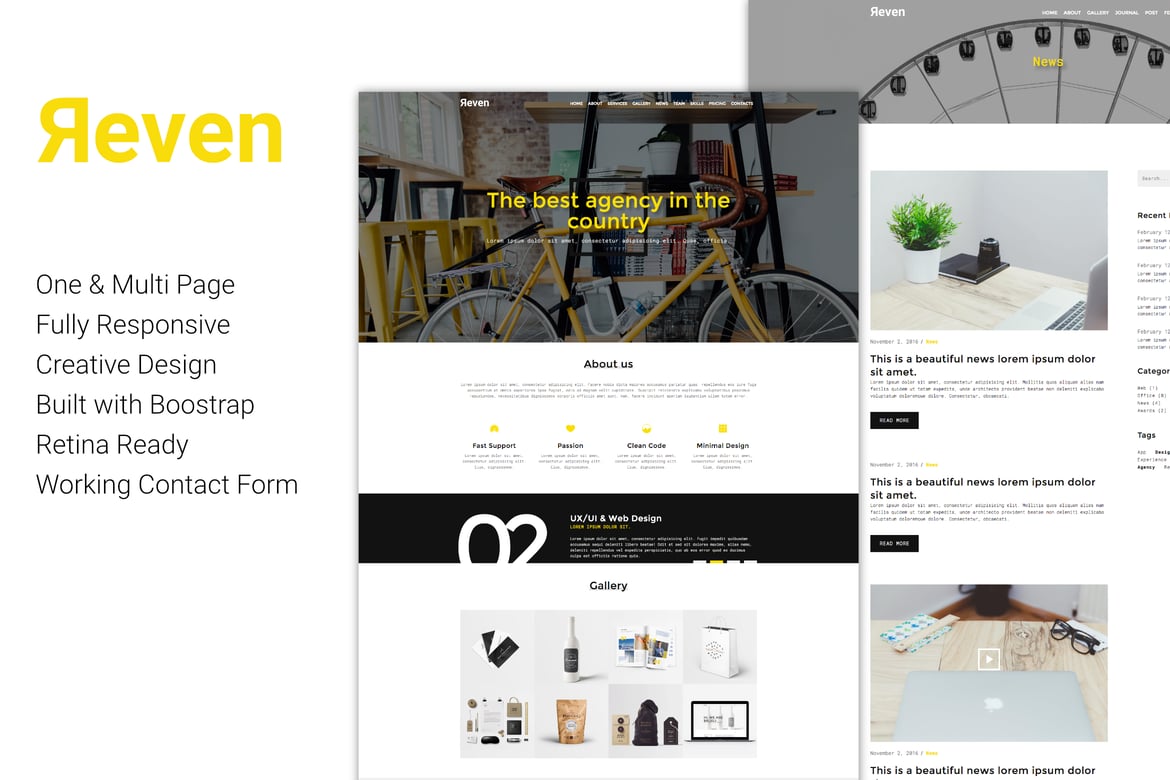 Reven - Template Website Kreatif Satu dan Multi Halaman