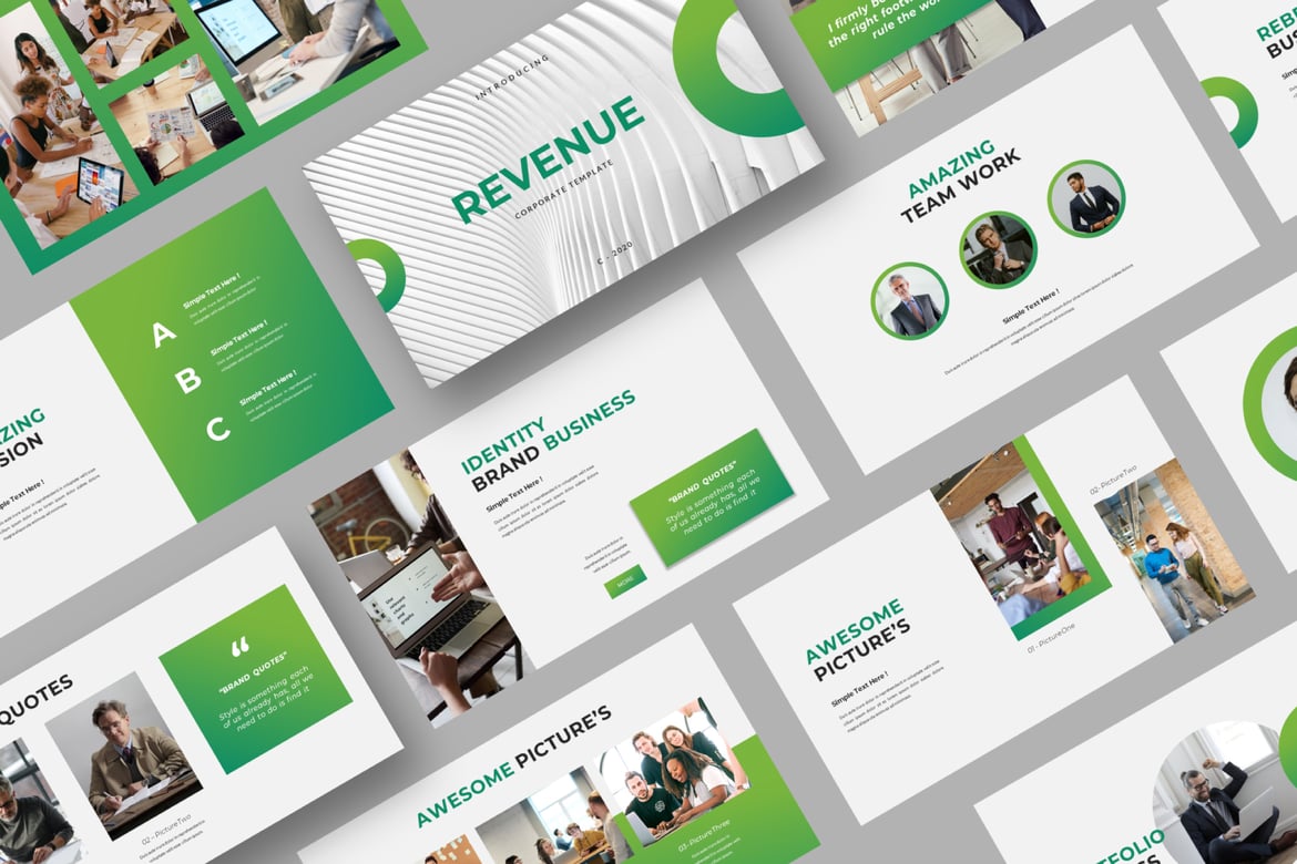 Template PowerPoint REVENUE - 15 Slide Unik untuk Presentasi Menarik
