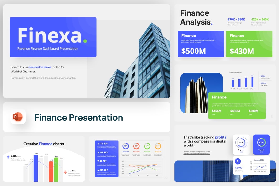 Template PowerPoint Keuangan yang Elegan dan Modern