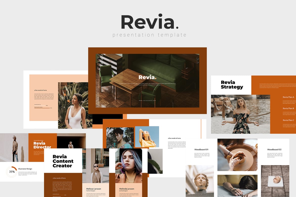 Revia - Template Presentasi Fashion yang Stylish