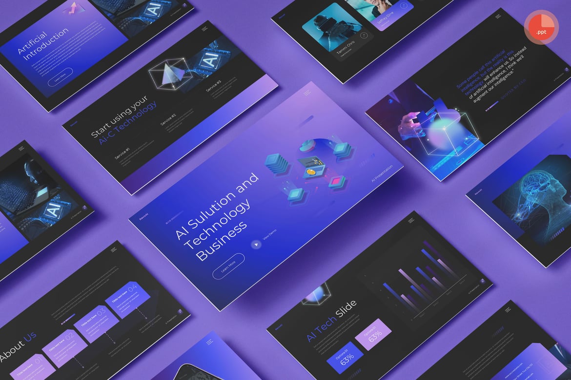 RevoAi - Template Presentasi PowerPoint Solusi AI dan Teknologi