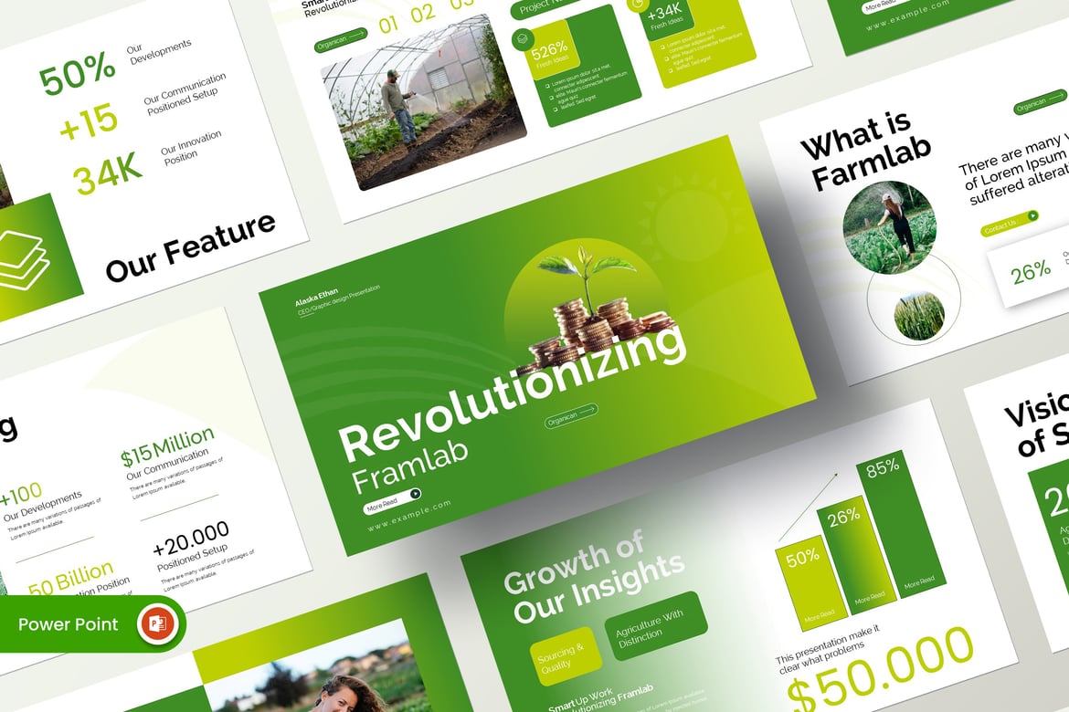 Template PowerPoint Laboratorium Inovasi yang Revolusioner