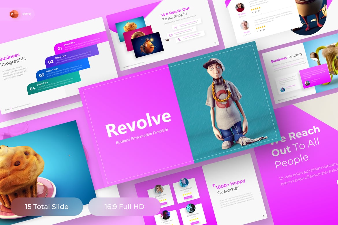 Revolve - Template PowerPoint Bisnis yang Menarik