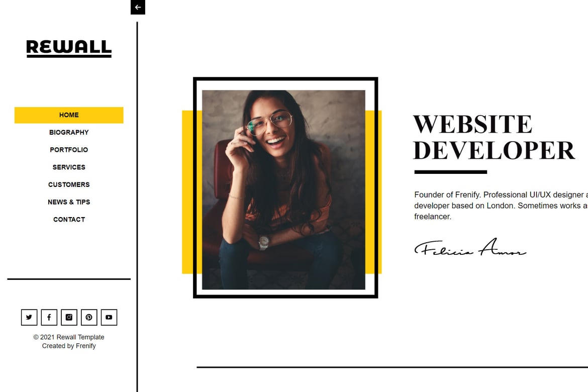 Rewall | Template Website Portofolio Pribadi yang Menarik