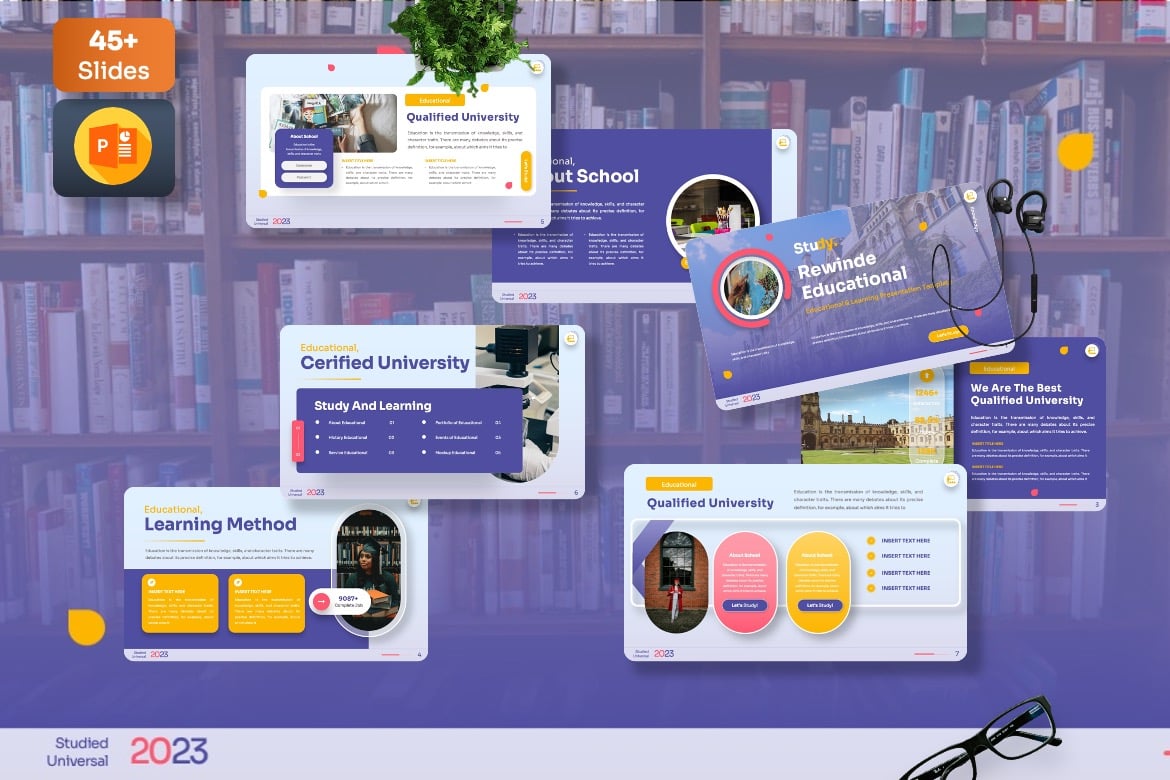 Rewinde - Template Powerpoint Universitas yang Menarik dan Profesional