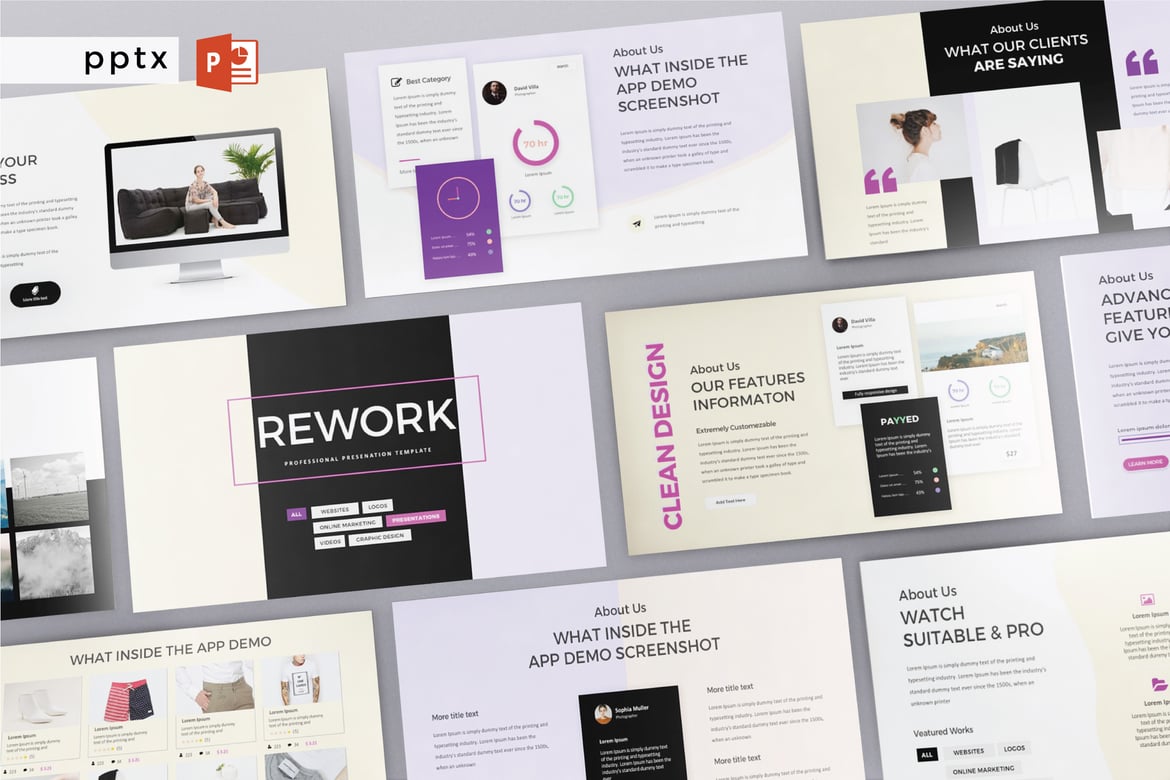 Template Presentasi PowerPoint REWORK - Serbaguna dan Profesional V213