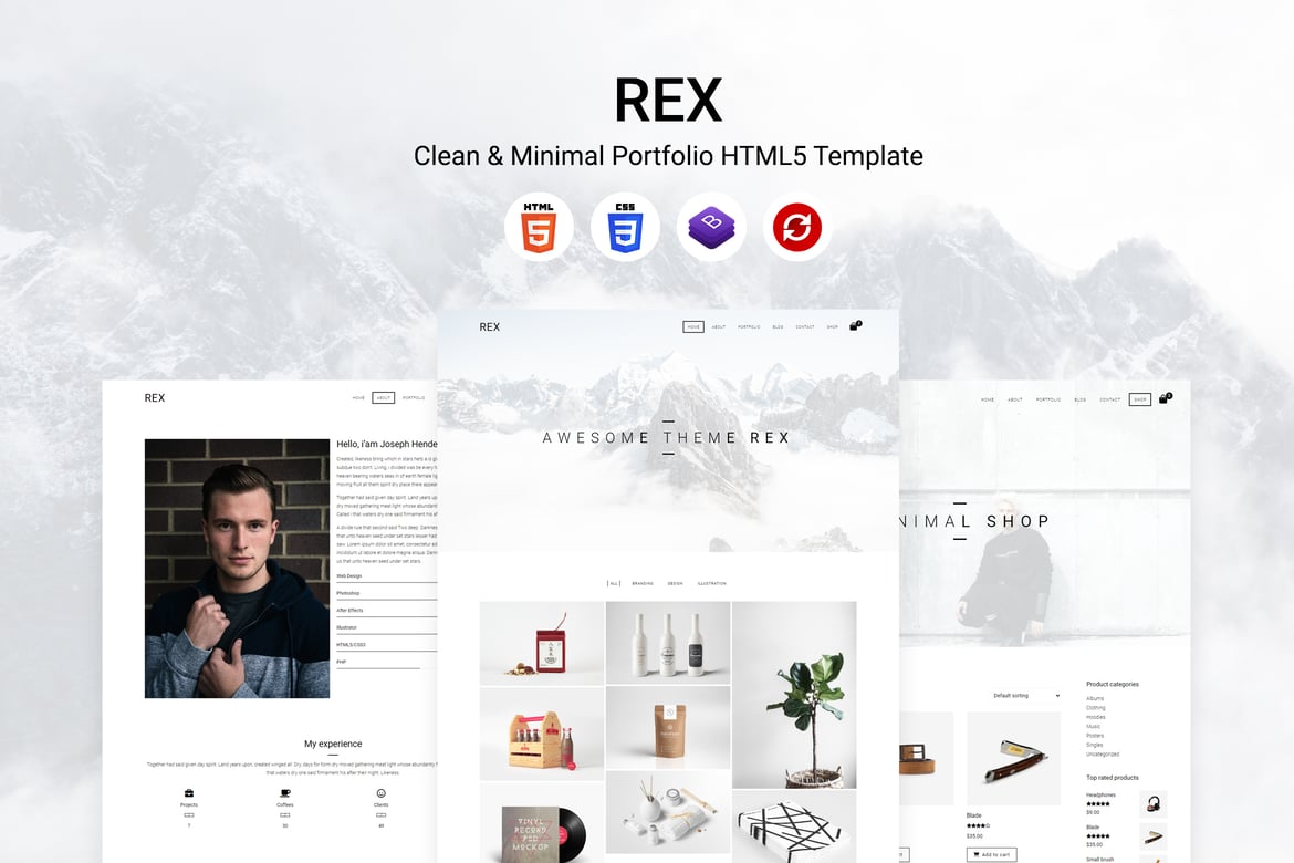 Rex - Template Website Portofolio HTML5 yang Bersih dan Minimalis