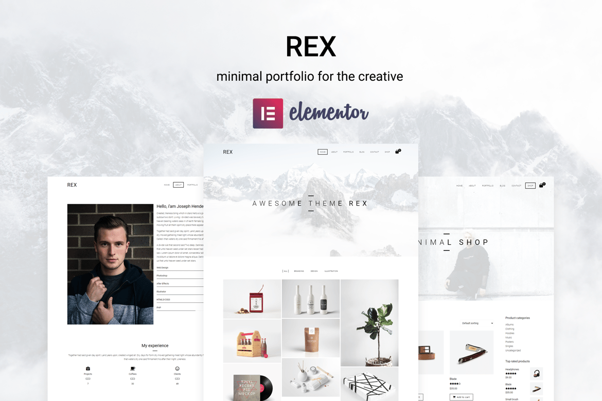 Rex - Tema WordPress Portofolio Minimalis yang Memukau