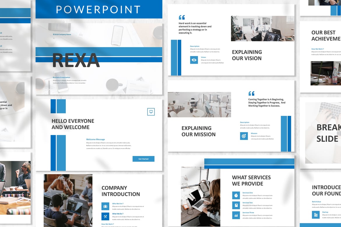 Template Powerpoint Bisnis Rexa - Presentasi Profesional dan Menarik