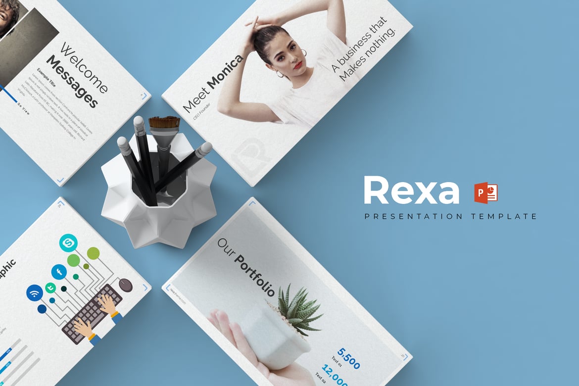 Rexa - Template PowerPoint Kreatif dan Minimalis