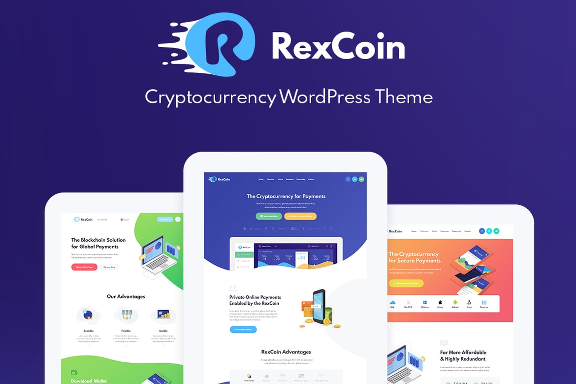 RexCoin: Tema WordPress Cryptocurrency & ICO yang Modern dan Multifungsi