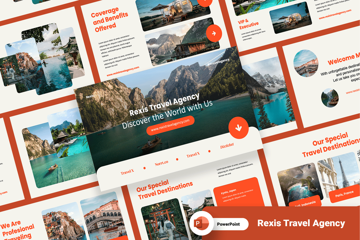 Rexis – Template PowerPoint untuk Agensi Perjalanan yang Menarik