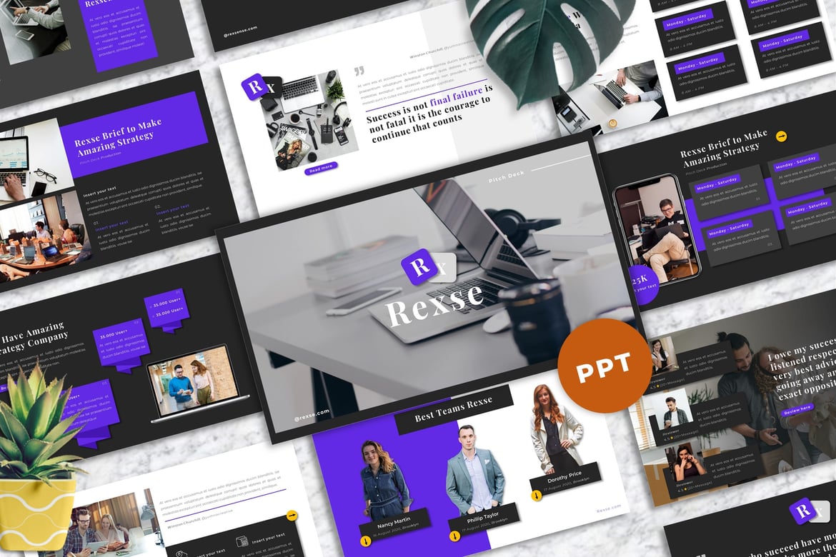 Template Presentasi Powerpoint Rexse - Solusi Kreatif untuk Pitch Deck Anda