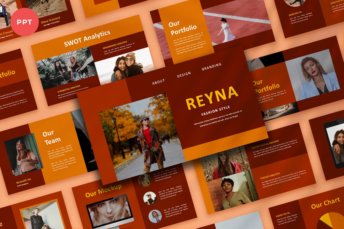Reyna - Template Presentasi Fashion yang Menarik