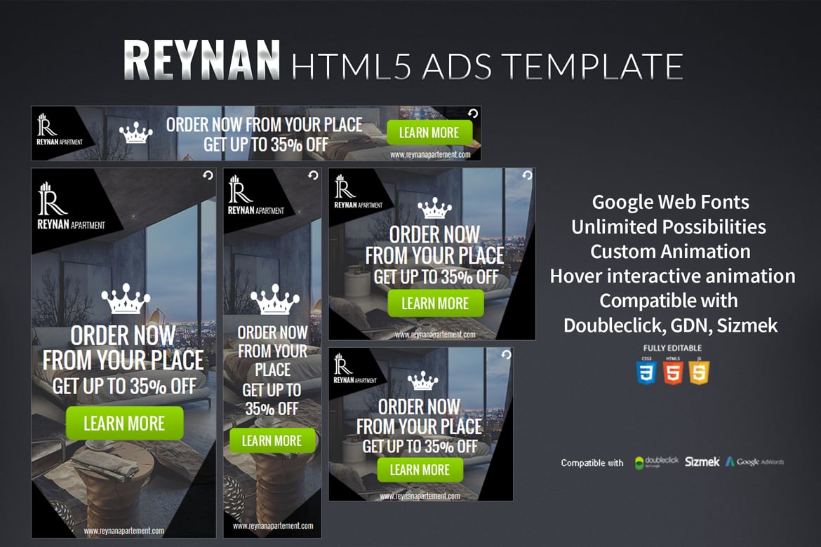 Template Iklan HTML5 Reynan yang Menarik dan Responsif