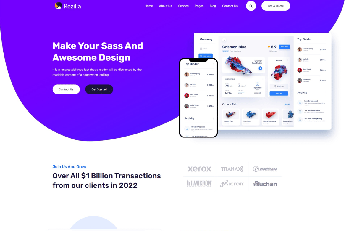 Rezilla - Tema WordPress Profesional untuk Perusahaan SaaS dan Teknologi