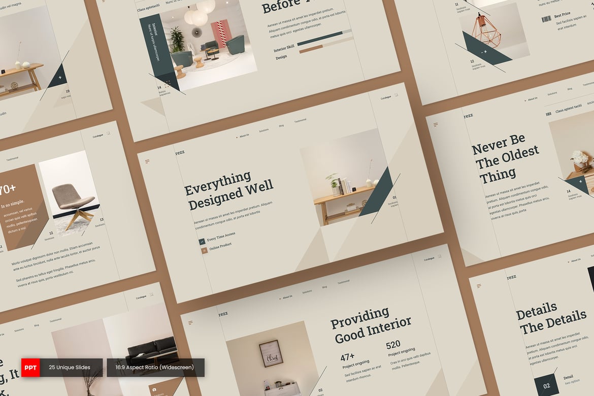 Rezz - Template PowerPoint Katalog Produk yang Kreatif dan Serbaguna