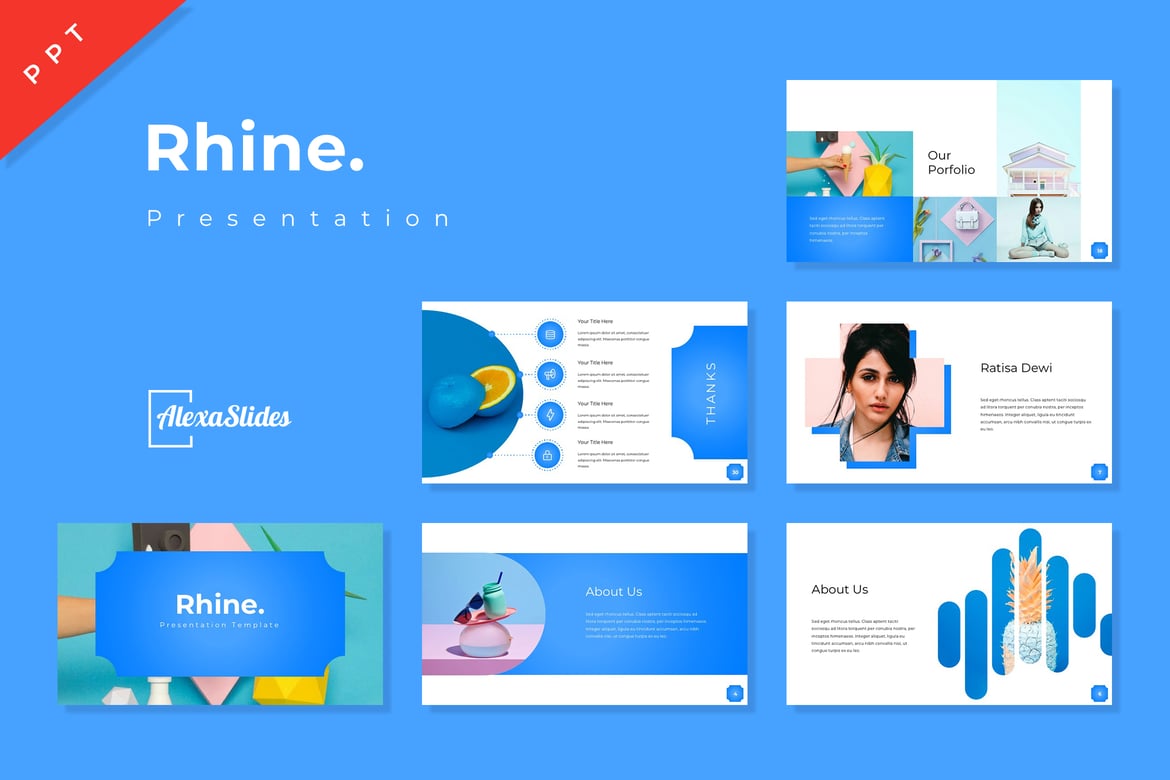 Template Presentasi Powerpoint Rhine yang Menarik dan Kreatif