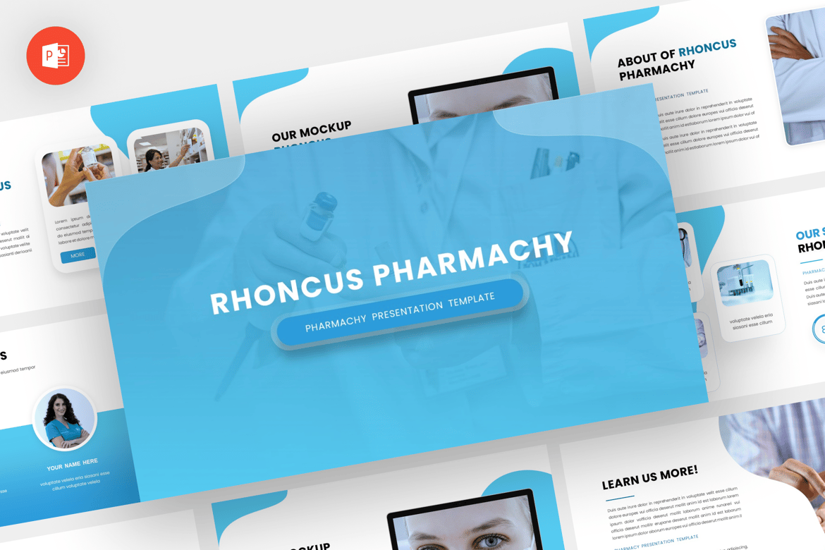 Template Presentasi Powerpoint Rhoncus - Desain Modern untuk Kesehatan