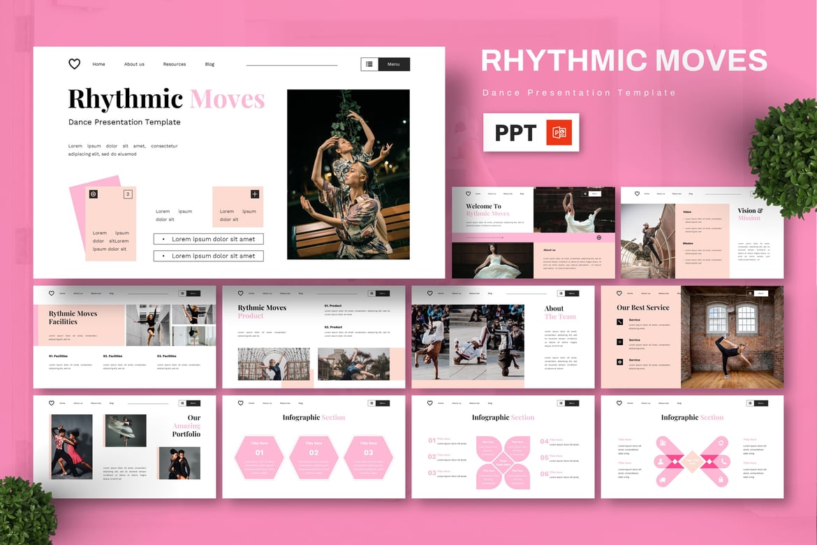 Template Presentasi Powerpoint Rhythmic Moves - Energi dan Keceriaan dalam Setiap Slide