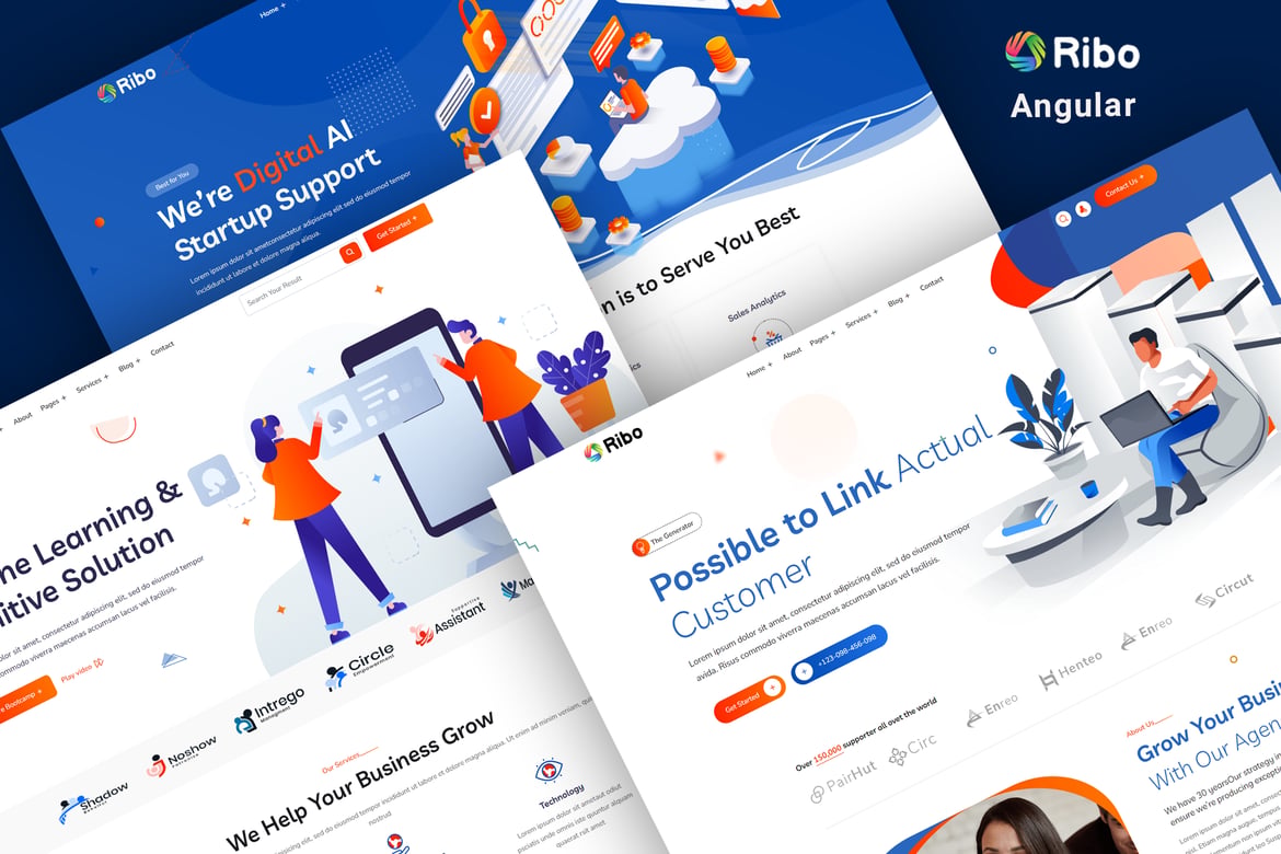 Ribo - Template Website Angular untuk SEO Marketing & Startup IT